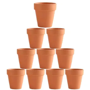 10cm Flower Pot | Clay Ceramic | Plant Succulent Cactus Nursery Planter | 10-Pack