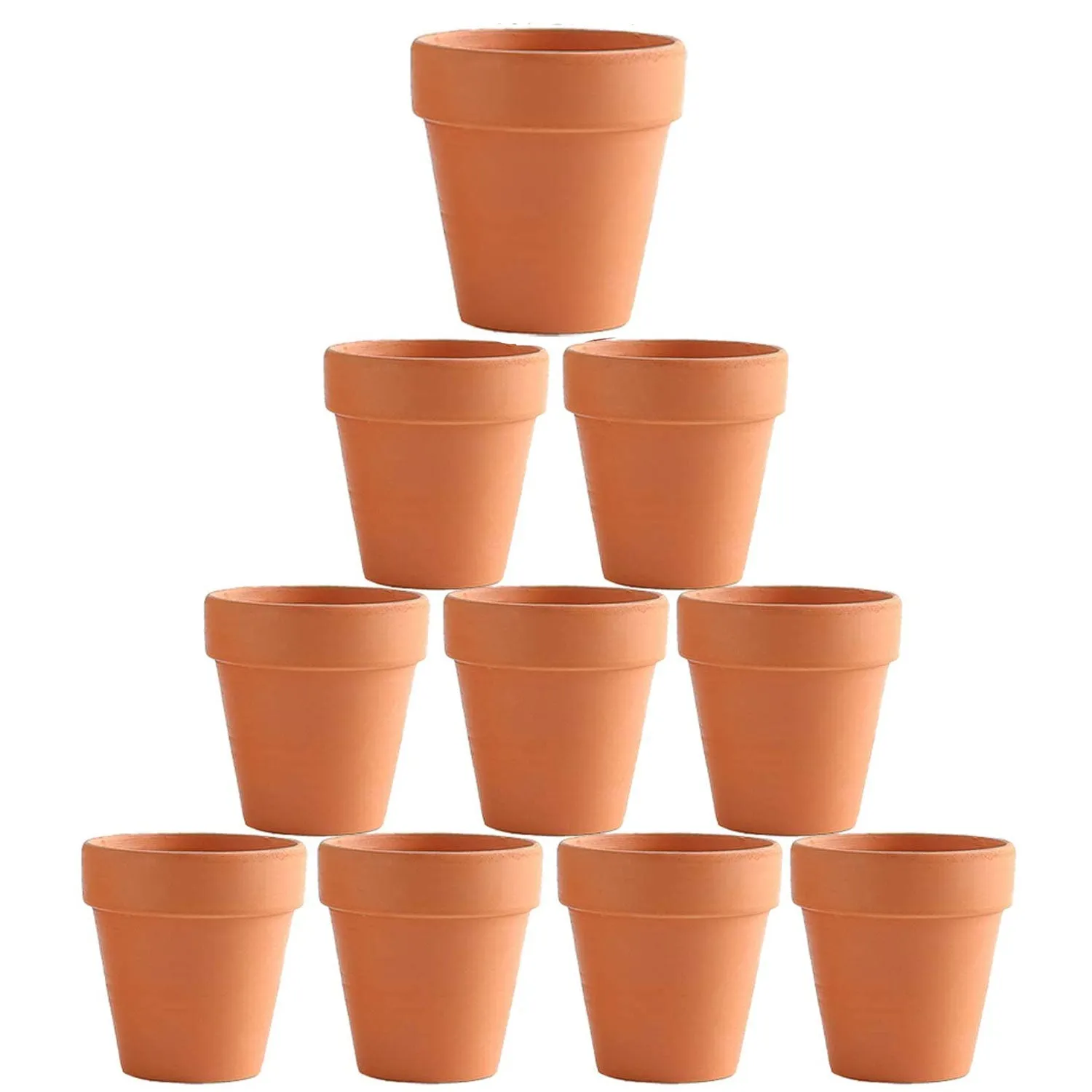 10cm Flower Pot | Clay Ceramic | Plant Succulent Cactus Nursery Planter | 10-Pack
