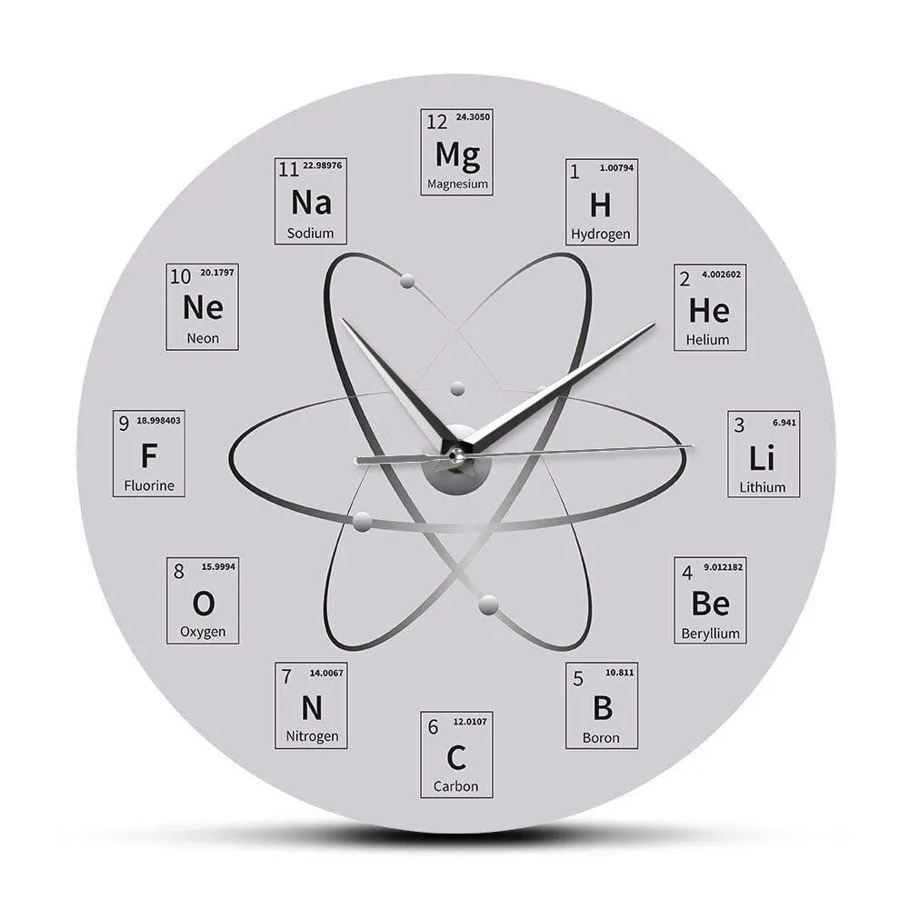 Chem Time Periodic Table Wall Clock Molecule Biochemistry Art Wall Clock Watch