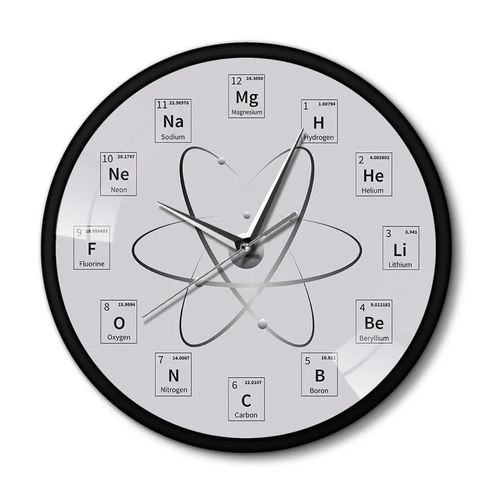 Chem Time Periodic Table Wall Clock Molecule Biochemistry Art Wall Clock Watch