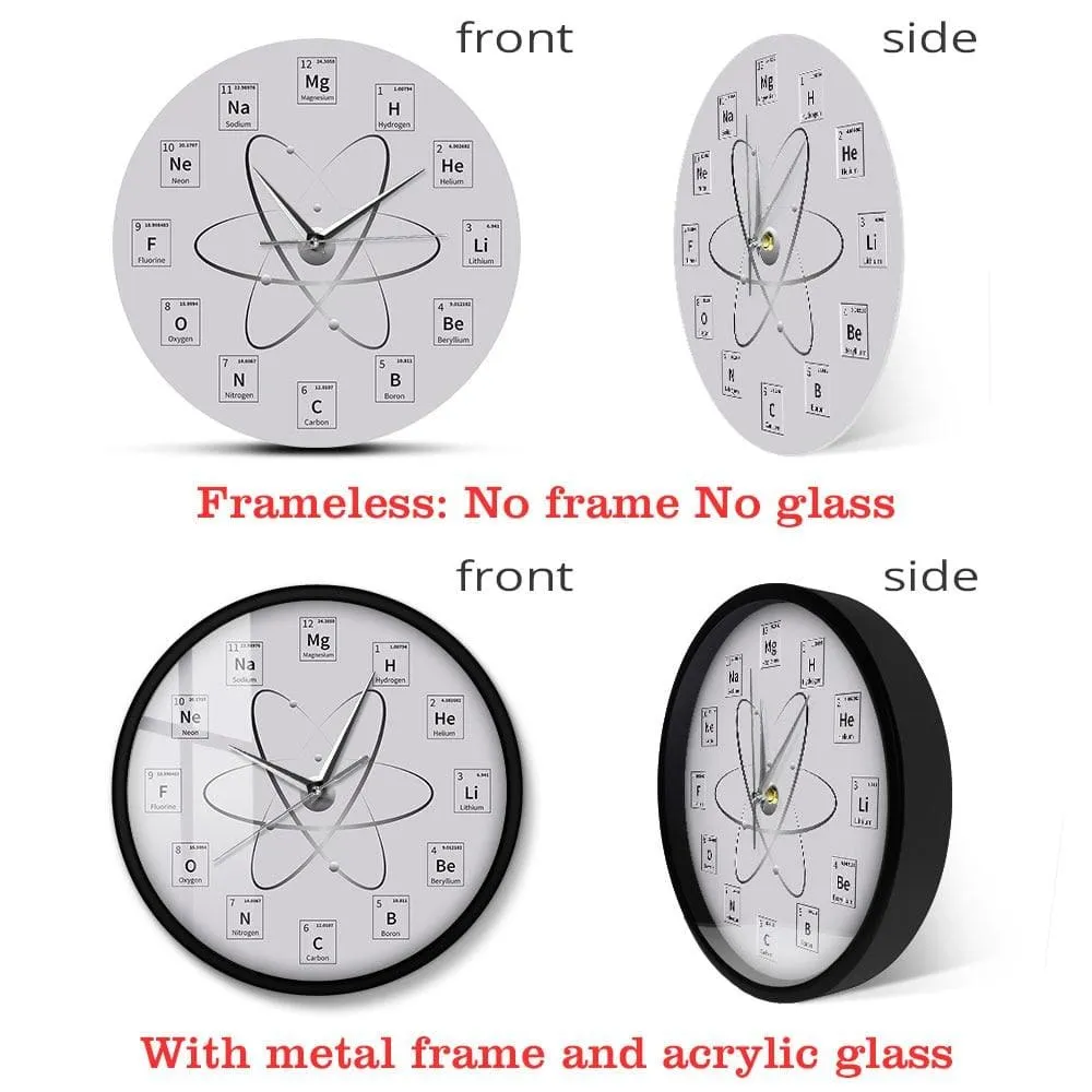 Chem Time Periodic Table Wall Clock Molecule Biochemistry Art Wall Clock Watch