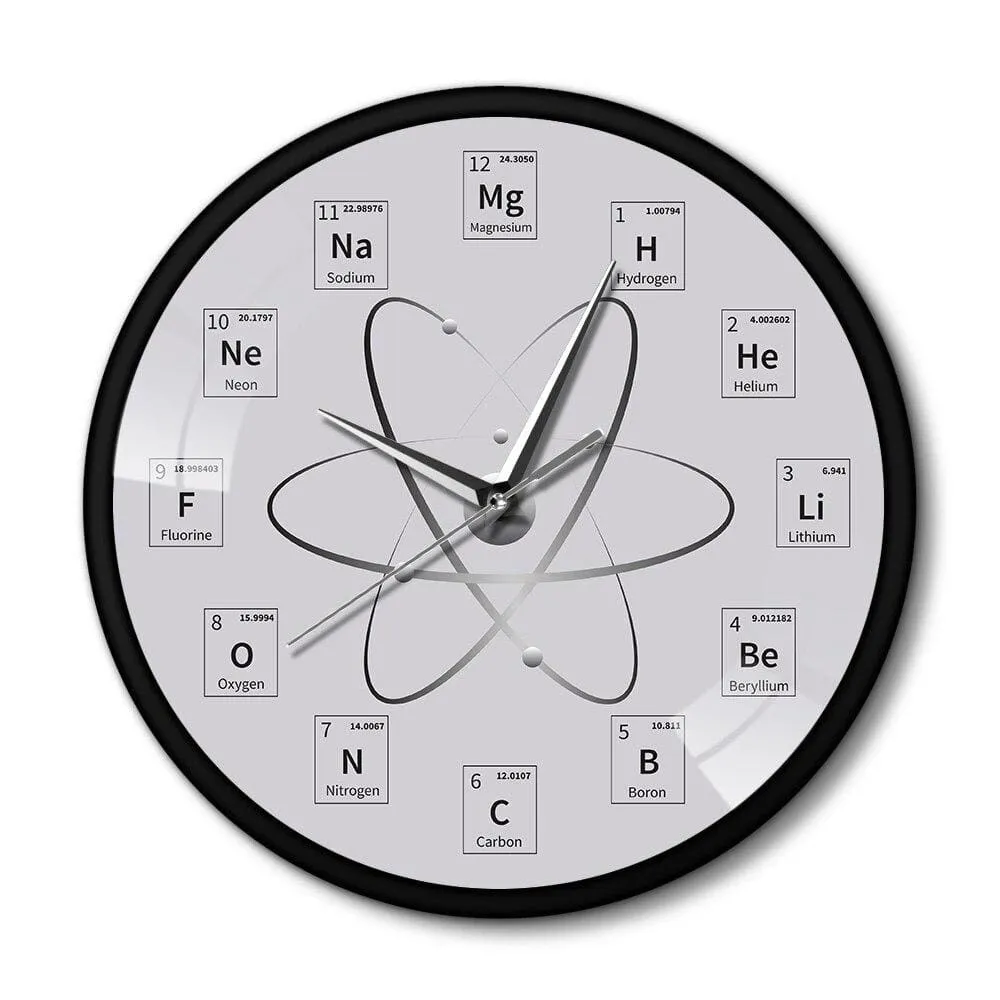 Chem Time Periodic Table Wall Clock Molecule Biochemistry Art Wall Clock Watch