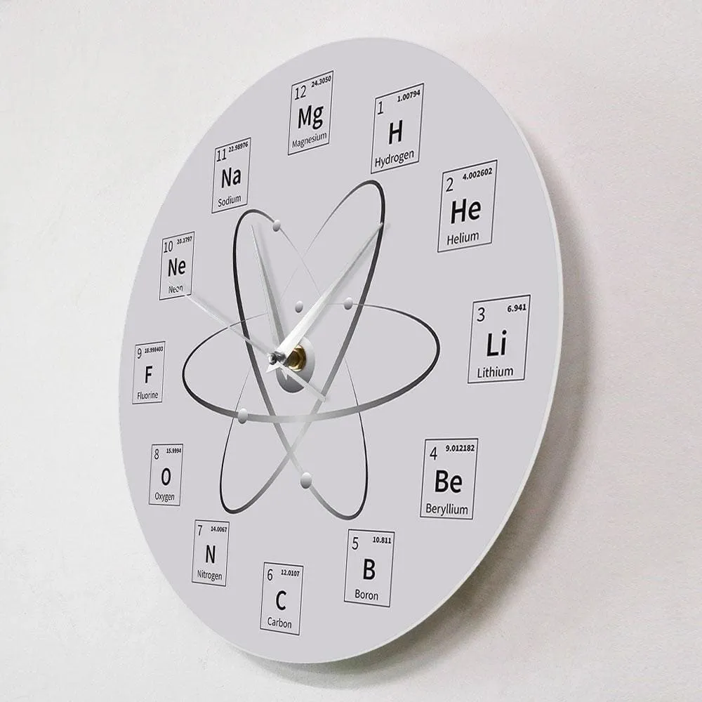 Chem Time Periodic Table Wall Clock Molecule Biochemistry Art Wall Clock Watch
