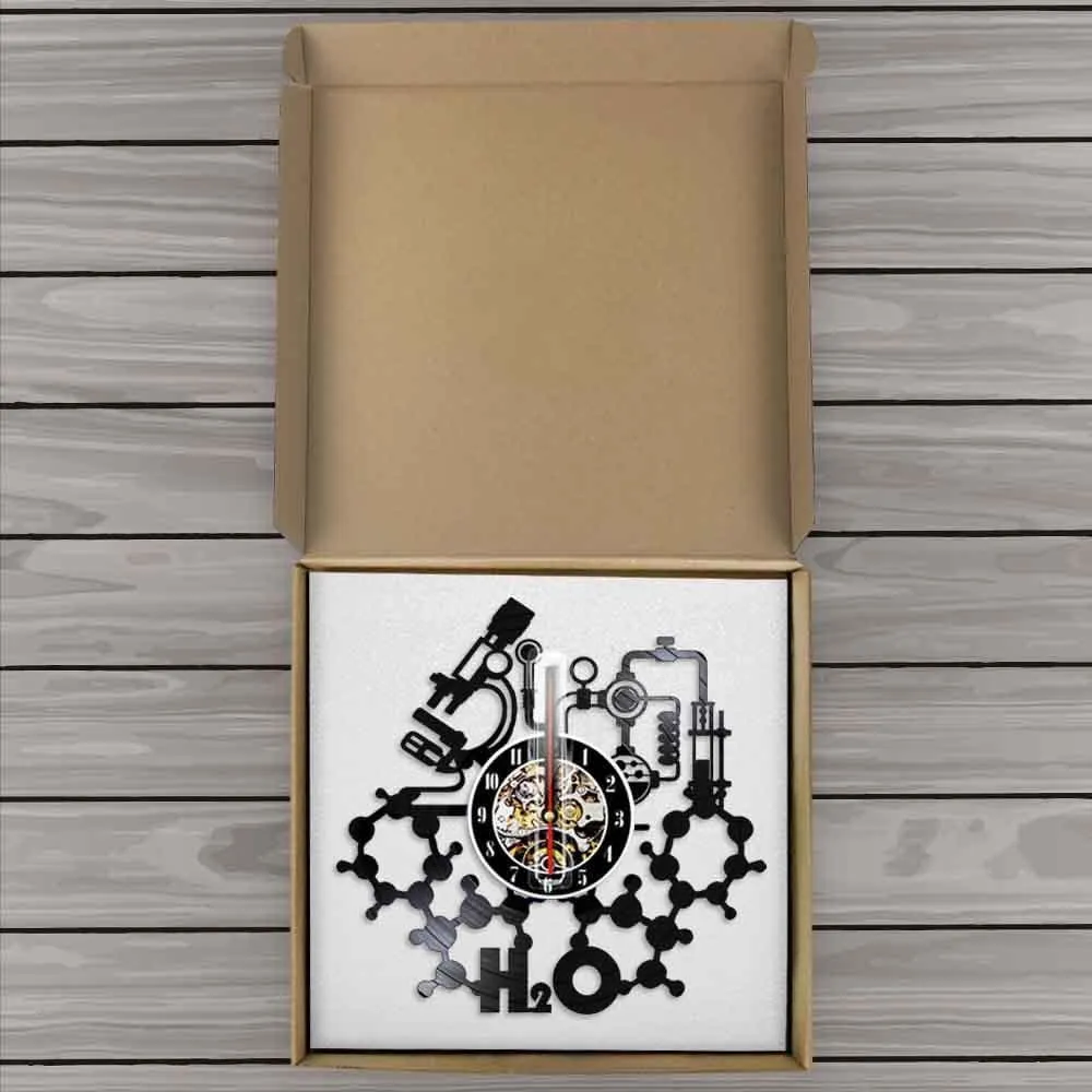 Chemistry Experiments Led Vinyl Record Wall Clock Science Laboratory Decoration