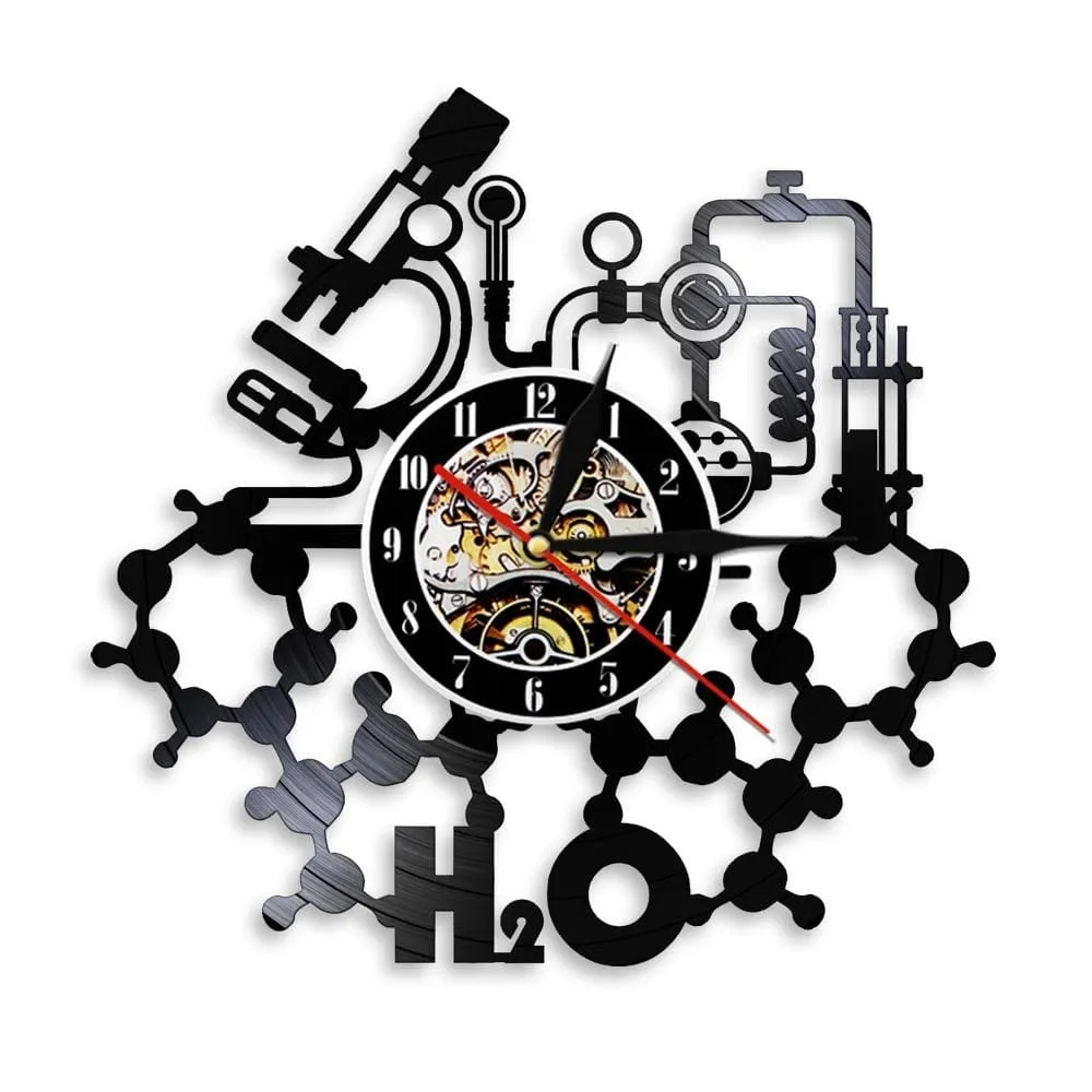 Chemistry Experiments Led Vinyl Record Wall Clock Science Laboratory Decoration