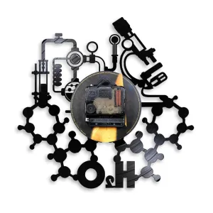 Chemistry Experiments Led Vinyl Record Wall Clock Science Laboratory Decoration
