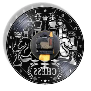 Chess Board Vinyl Record Lp Led Vinyl Record Wall Clock Chess Wall Art Home