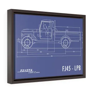 FJ45 Totota Land Cruiser Fine Art Framed Canvas Blueprint Gift for Man Cave Reefmonkey