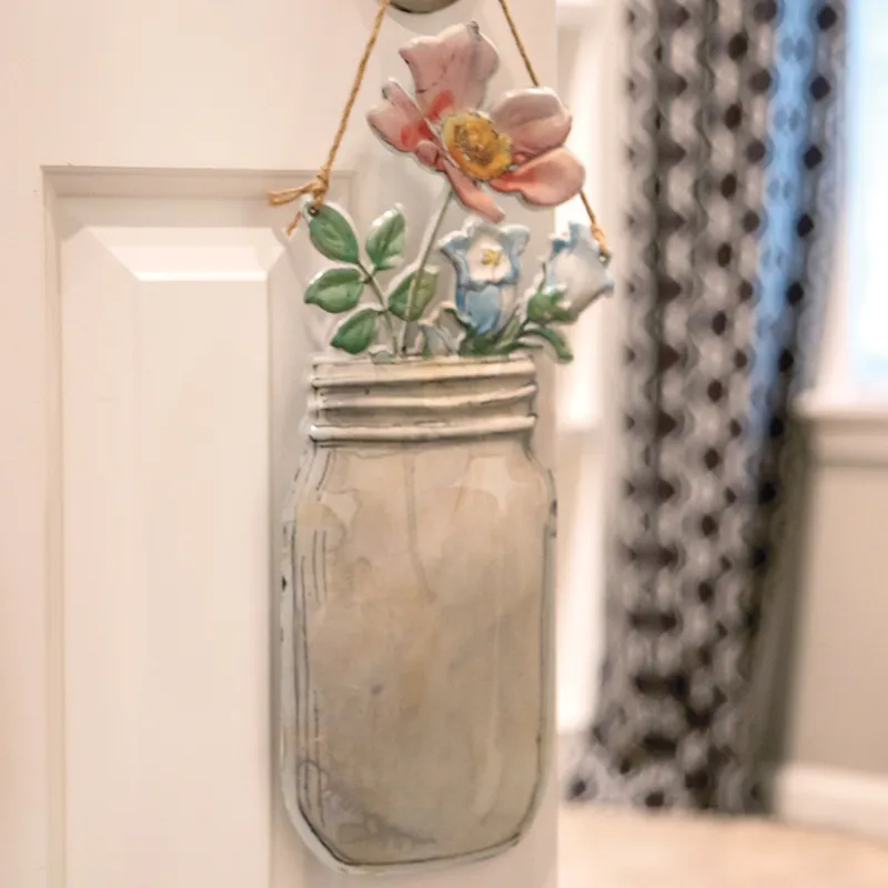 Floral Jar Metal Hanging Sign