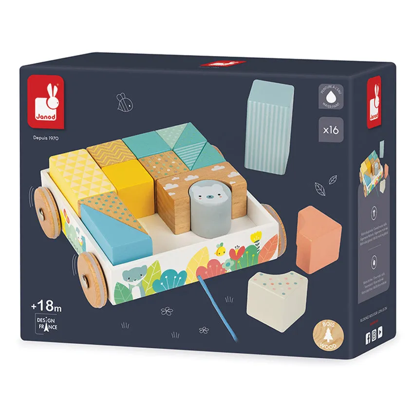 Pull Along Blocks Cart
