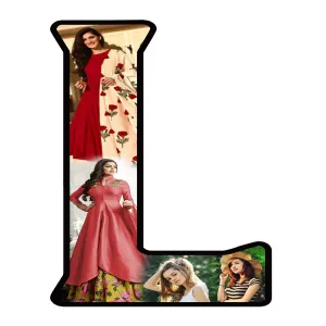 Shri Kanth Art® Personalized Alphabets for Gift and Home Decor Wood Photo Collage (Multicolored) (Frame:- L)| Happy Birthday, Anniversary Photo Cut Out Frame for Boy & Girl for Gift