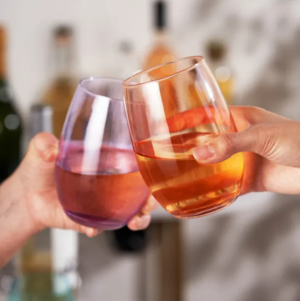 Vino Colorful Stemless Wine Glasses Set of 6
